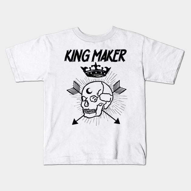 Warrior Skull Crown King Maker Historical Fantasy Kids T-Shirt by theperfectpresents